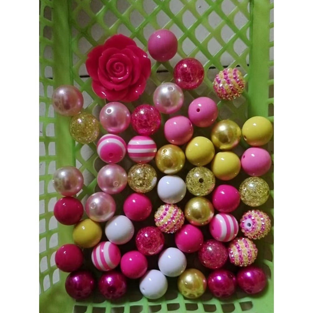 Wholesale 50pcs 20mm Acrylic Red Series Mixed Color Beads