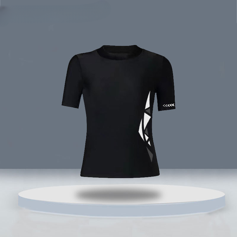 Pantalones de cinco puntos de manga corta para mujeres divididas divididas para trajes solares delgados de secado rápido