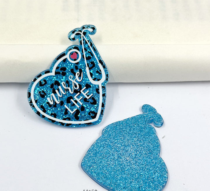 Wholesale 50pcs Medical Acrylic DIY Patch Badge Easy Pull Buckle Brooch Accessories