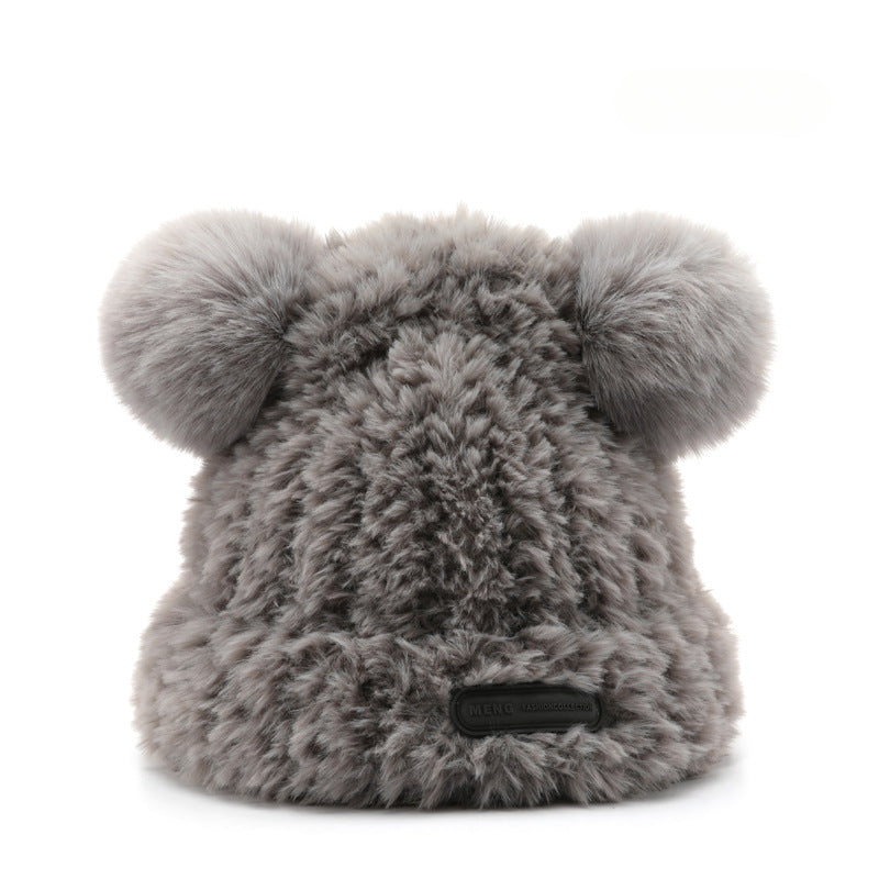 Wholesale Warm Autumn and Winter Wool Ball Wool Hats, Cold Resistant Ear Protection Knitted Hats