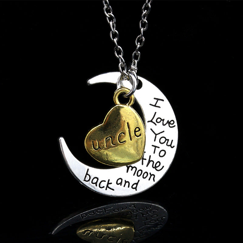 Wholesale New Mother's Day Trend Moon Love Letters Family Necklace