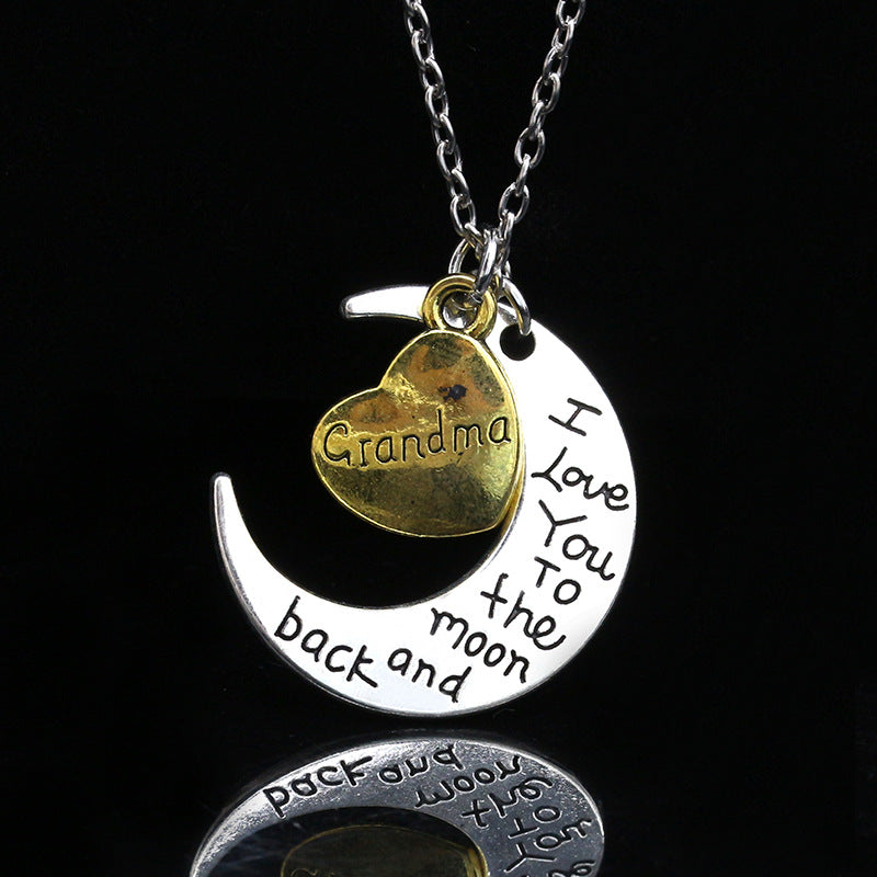 Wholesale New Mother's Day Trend Moon Love Letters Family Necklace