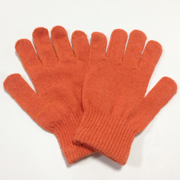 Wholesale Winter Warm Five Finger Gloves Solid Color Acrylic Knitted Gloves