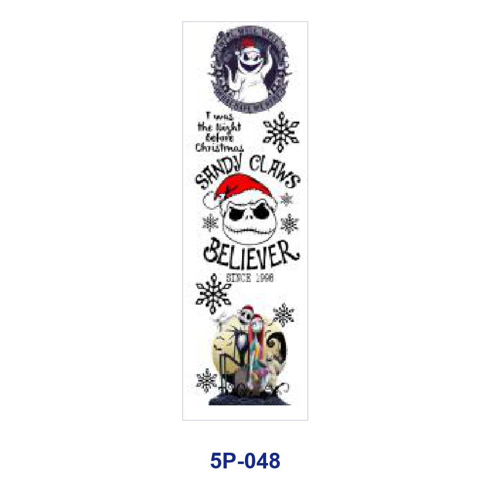 Wholesale 2/ 8/ 16pcs Winter Christmas Spooky Skeleton Snowflake Gift Element Print Pen and Bookmark Stickers UV DTF Wraps OLY Exclusive