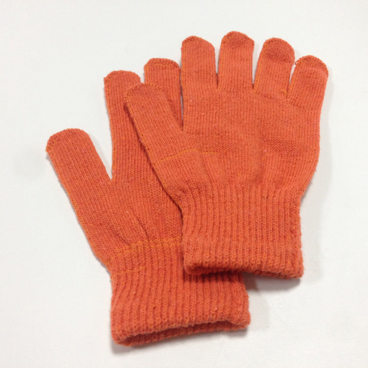 Wholesale Winter Warm Five Finger Gloves Solid Color Acrylic Knitted Gloves