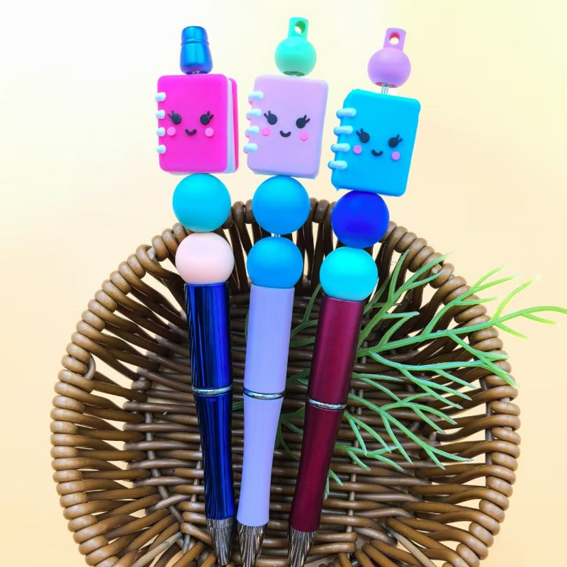 Wholesale 10pcs Cartoon Image Colorful 3D Book Silicone Beads