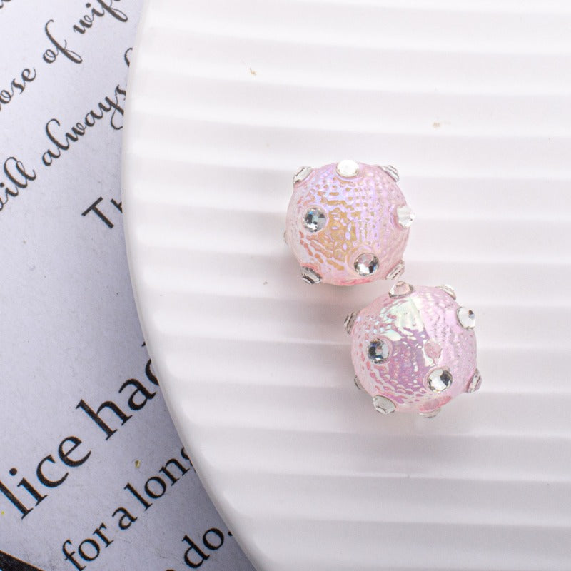 Wholesale 14mm 10PCS/PACK Diamond Acrylic Round Beads