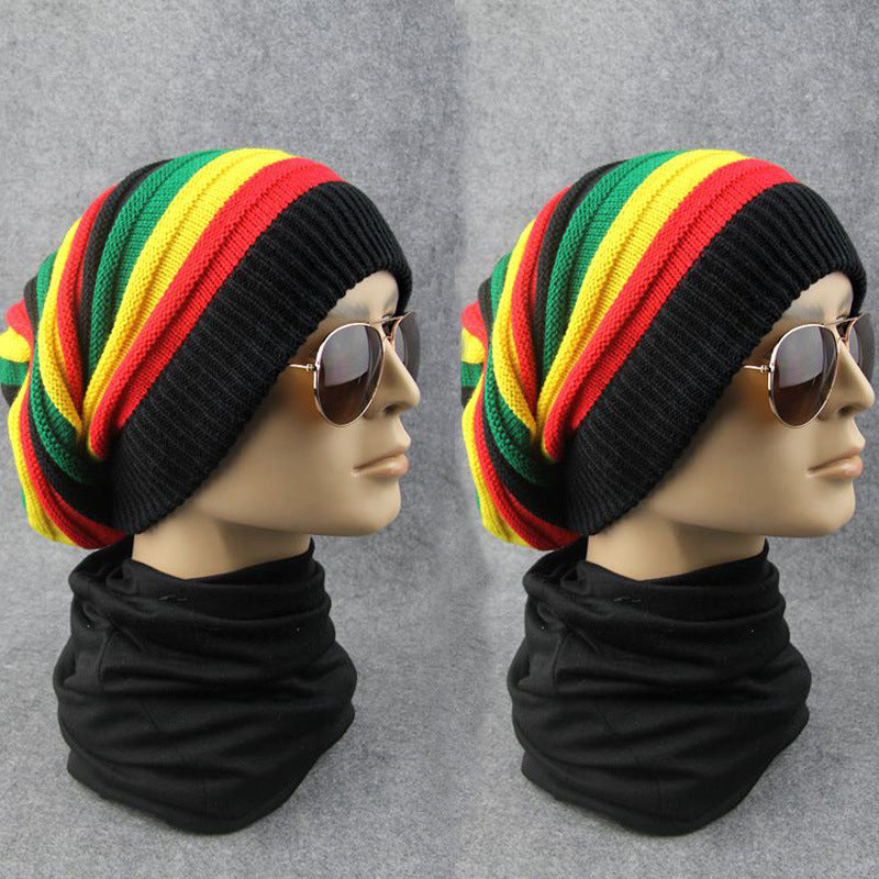 Wholesale Colorful Jamaican Knitted Hip Hop Pleated Hat