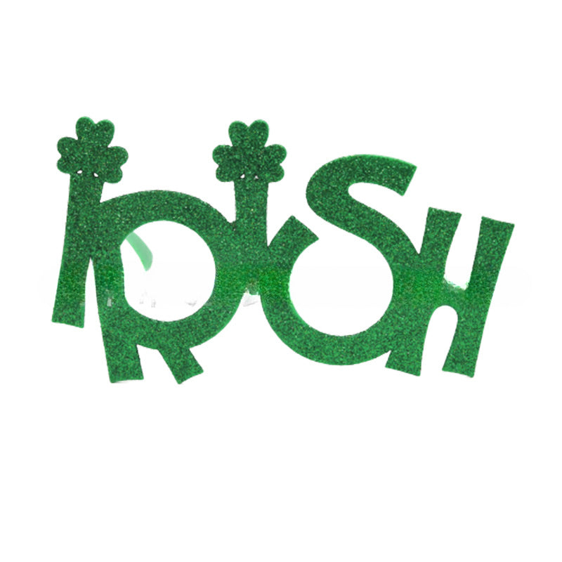 Wholesale St. Patrick's Day Party Green Funny ABS Glasses