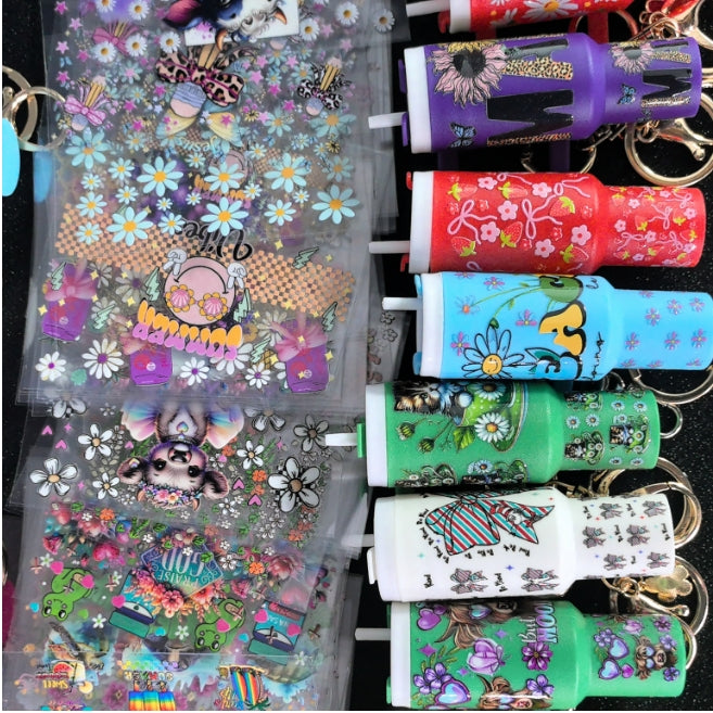 Wholesale Random 20pcs 50pcs 100pcs Cartoon Pattern Mini Travel  Cup Sticker