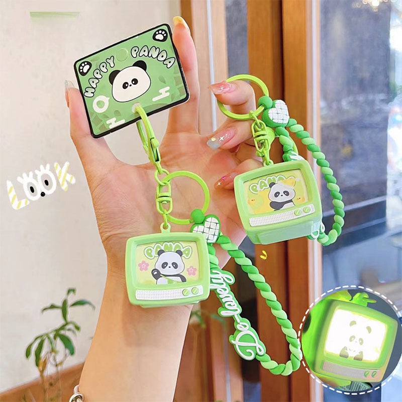 Wholesale 12PCS Panda Bead Silicone Keychain
