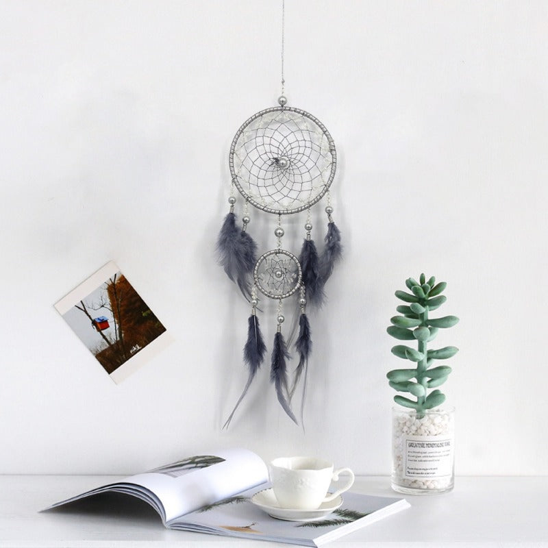 Wholesale Grey Two-Ring Home Dream Catcher