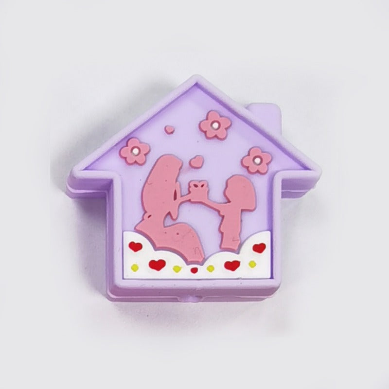 Wholesale 10PCS Creative Colorful Cartoon Image Flat Three-dimensional Rubber Beads