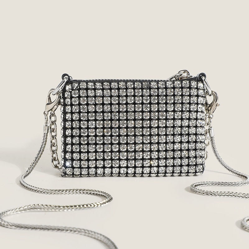 Wholesale Rhinestone Encrusted Mini Chain Messenger Bag