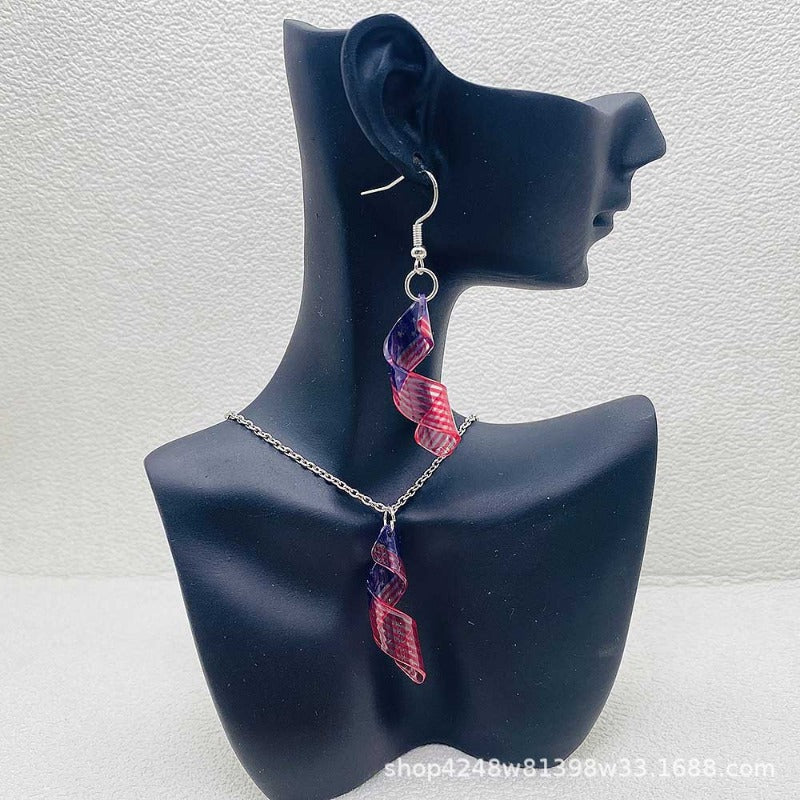 Wholesale Independence Day American Flag Acrylic Necklace Earrings