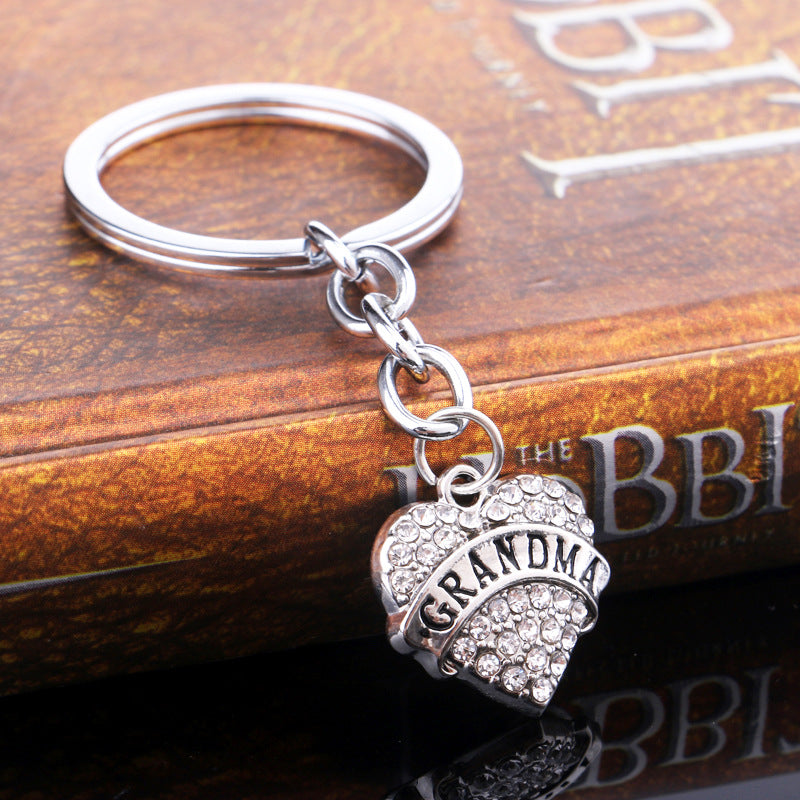 Wholesale Love Alloy Diamond Engraving Key Chain