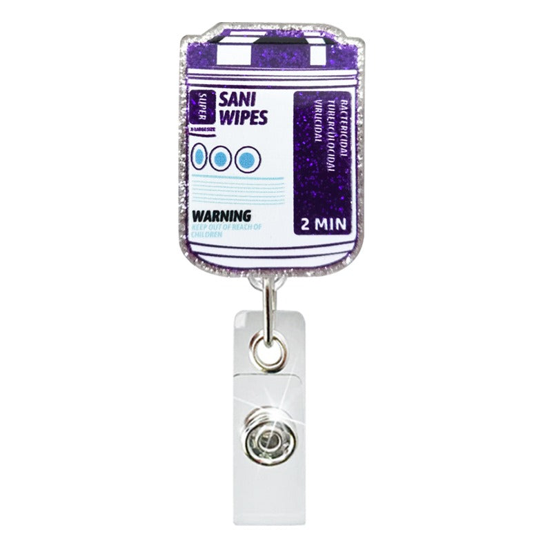 Wholesale Acrylic Skull Alligator Clip Retractable Badge Reel Easy Pull Buckle