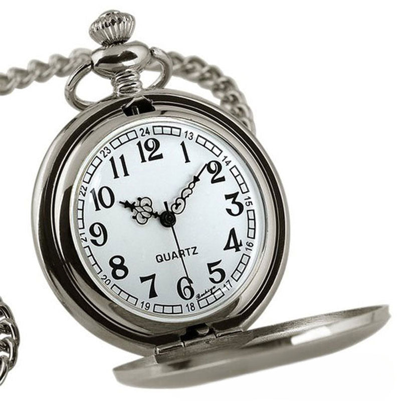 Wholesale Classic Black Reversible Vintage Quartz Pocket Watch