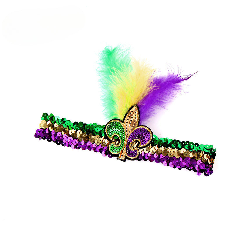Wholesale 10PCS Sequin Headband Feather Headband