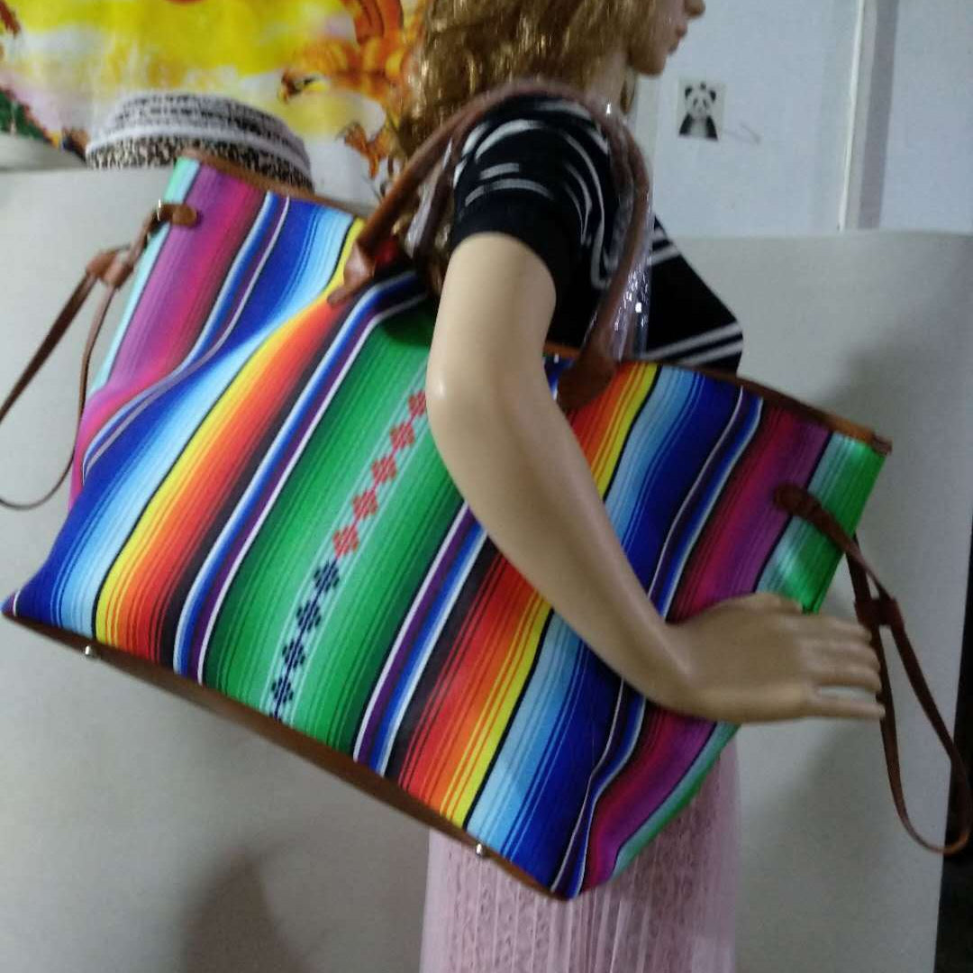 Wholesale Sunflower Striped Leopard Print Tie-dye Canvas Bag