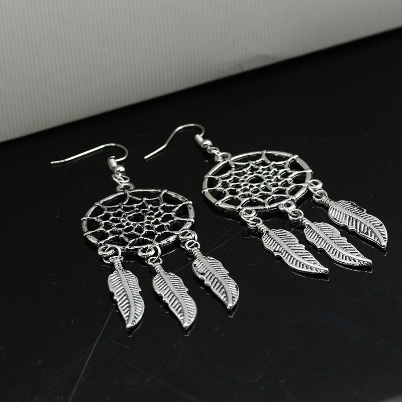 Wholesale Feather Earrings Pumeng Net Alloy Earrings