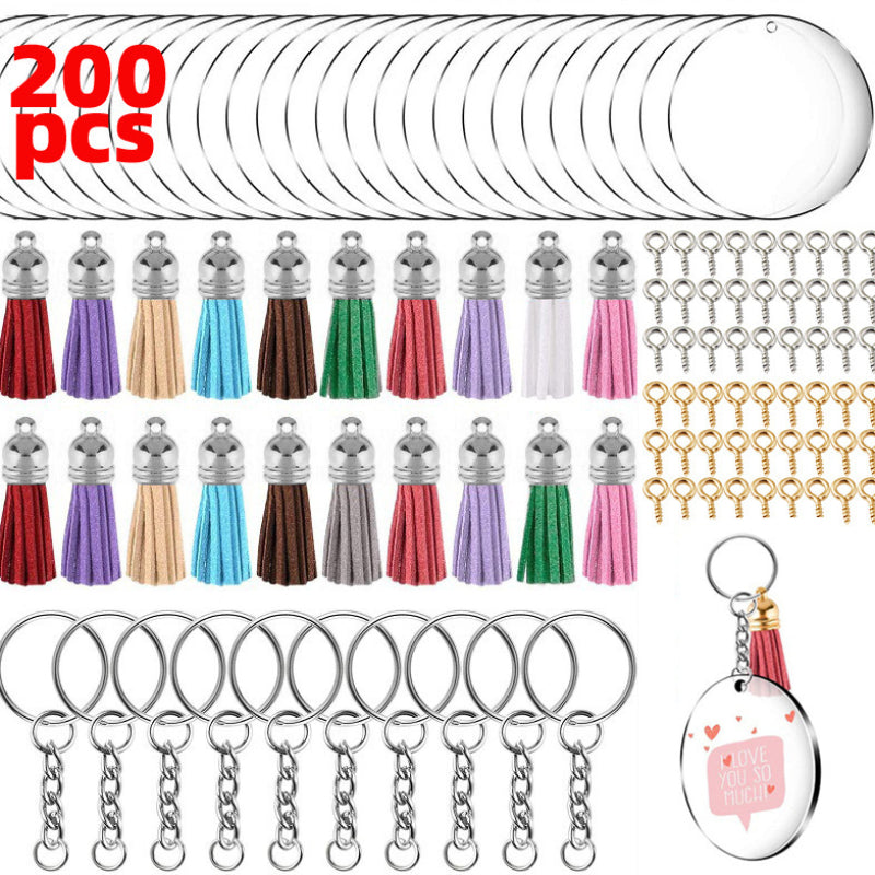 Wholesale 10PCS Creative Tassel Acrylic Keychain