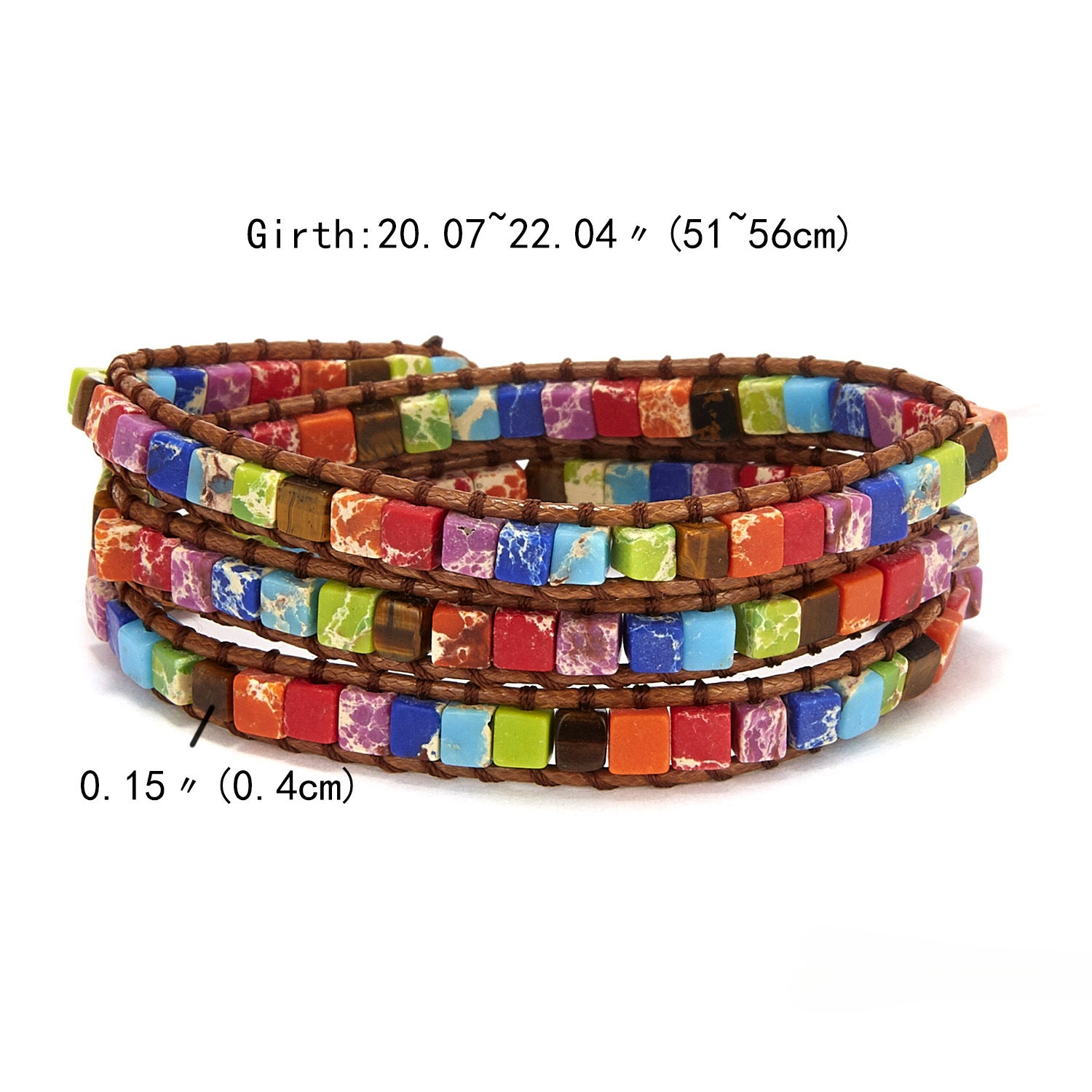 Wholesale Red White and Blue Imperial Stone Hand Woven Adjustable Bracelet