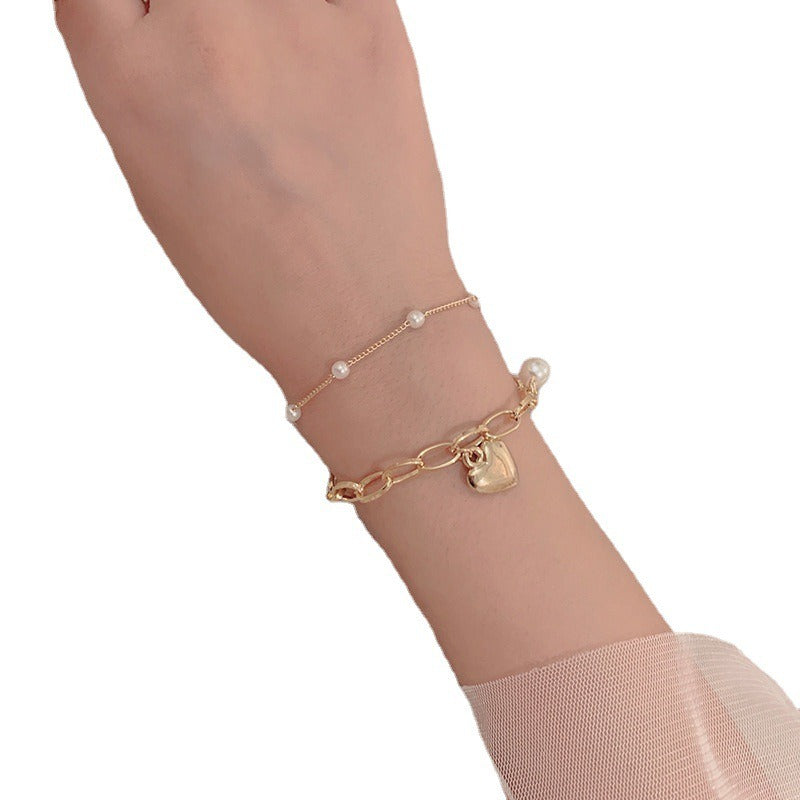 Wholesale Love Pearl Double Layer Bracelet