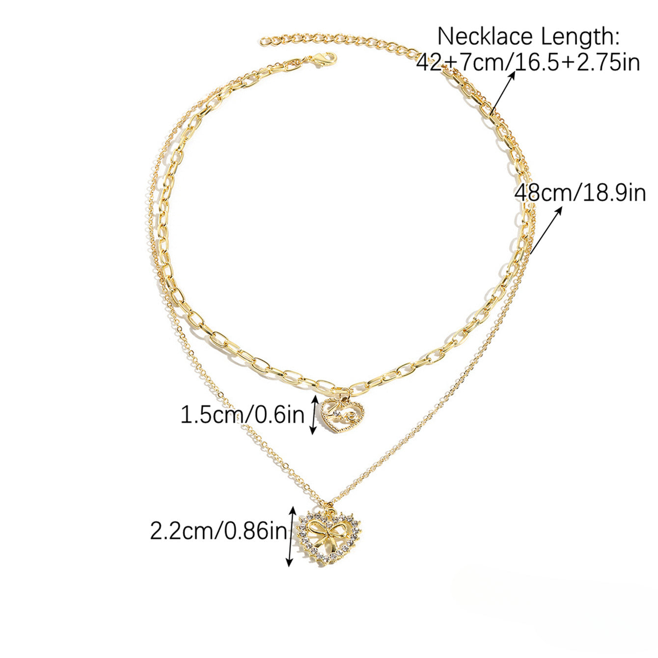 Wholesale Valentine's Day Love Multi Layered Zinc Alloy Necklace
