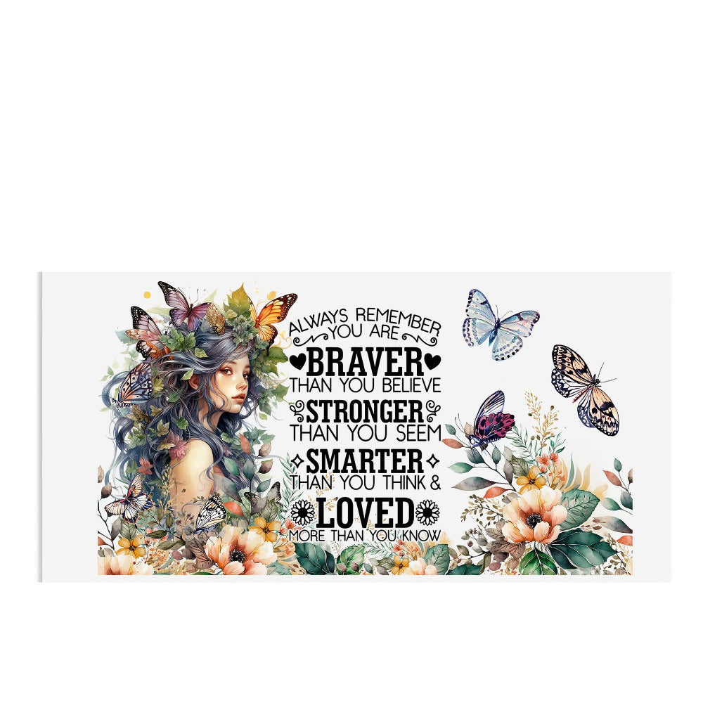 Wholesale 5pcs Butterfly Flower Print UV DTF Transfer Crystal Cup Sticker