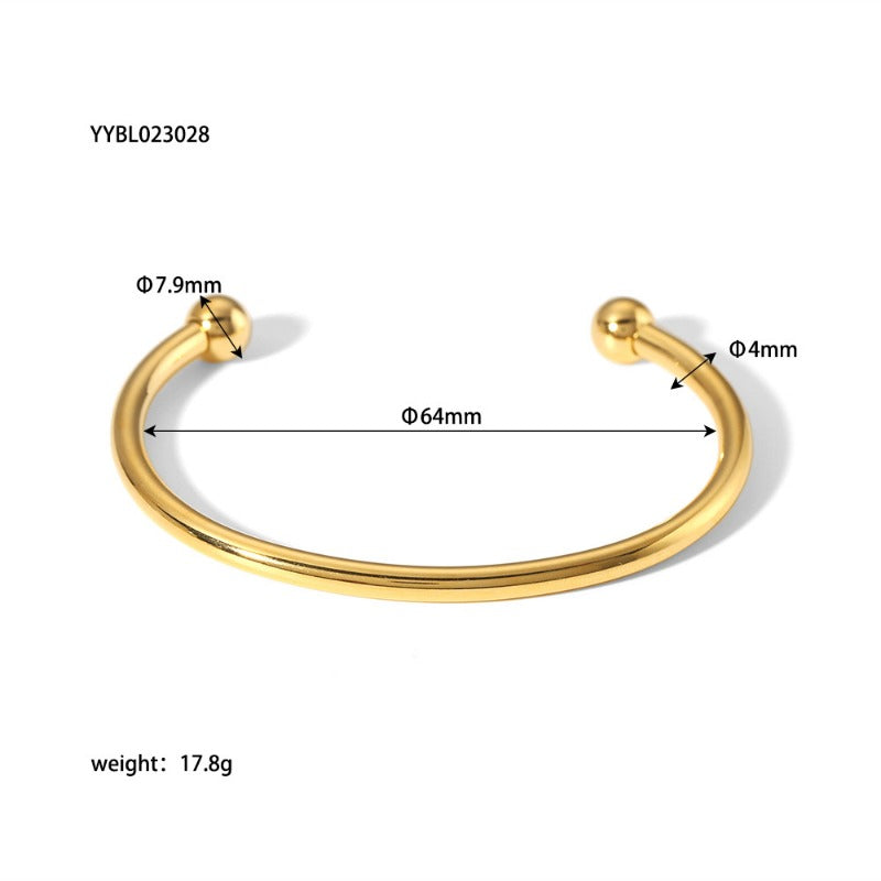 Wholesale Retro Stainless Steel Fashionable All-match Open 18K Gold-plated Non-fading Bracelet