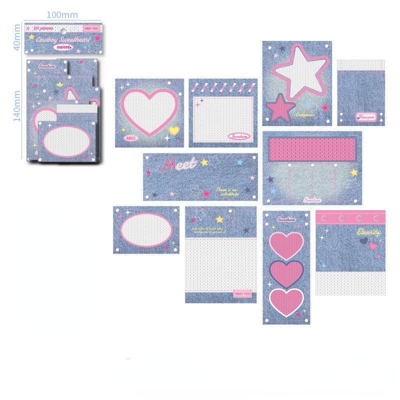 Wholesale Paper Denim Sweetheart Series Korean Notes