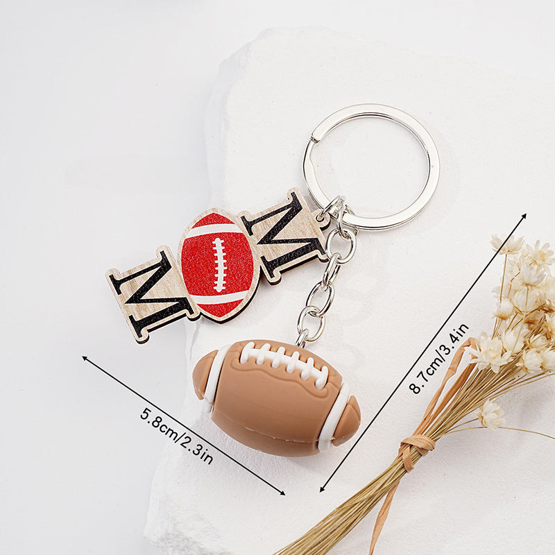 Wholesale Mother's Day Real Rugby Acrylic Keyring