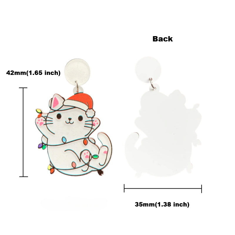 Wholesale Christmas Dinosaur Cactus Gingerbread Man Acrylic Earrings