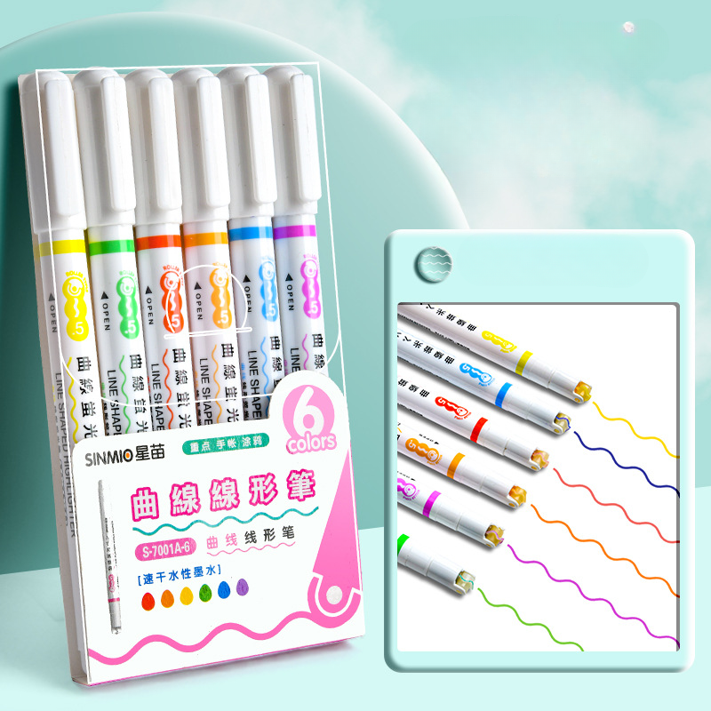 Wholesale Plastic Flower Shape Contour Pen Curve Pen