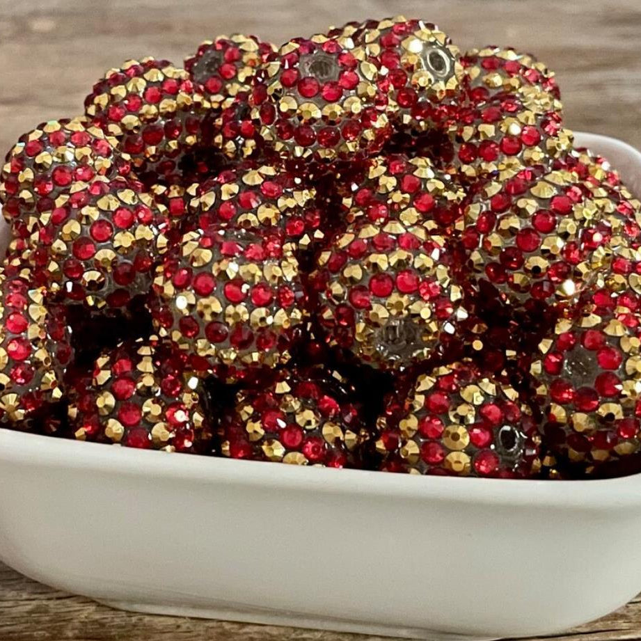 Wholesale 20MM Resin Diamond Ball Beads Christmas Gold Diamond Ball Beads