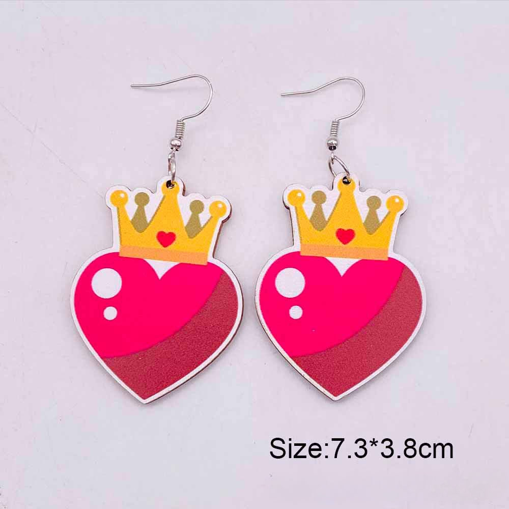 Wholesale Valentine's Day LOVE Love Wooden Earrings