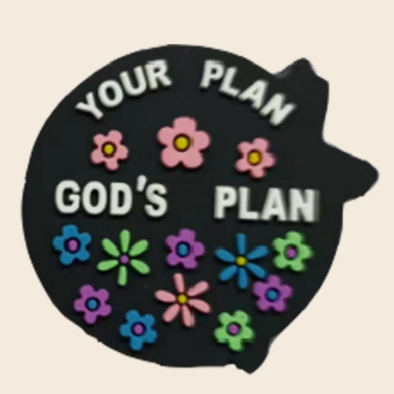 Wholesale 10pcs Cartoon Flower Letters Cross Pattern Silicone Beads