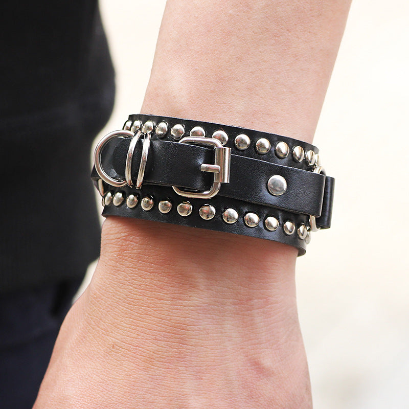 Wholesale Punk bracelet belt rivet shape bracelet