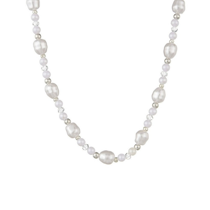 Wholesale Fashion Imitation Pearl Simple Temperament Transparent Crystal Necklace