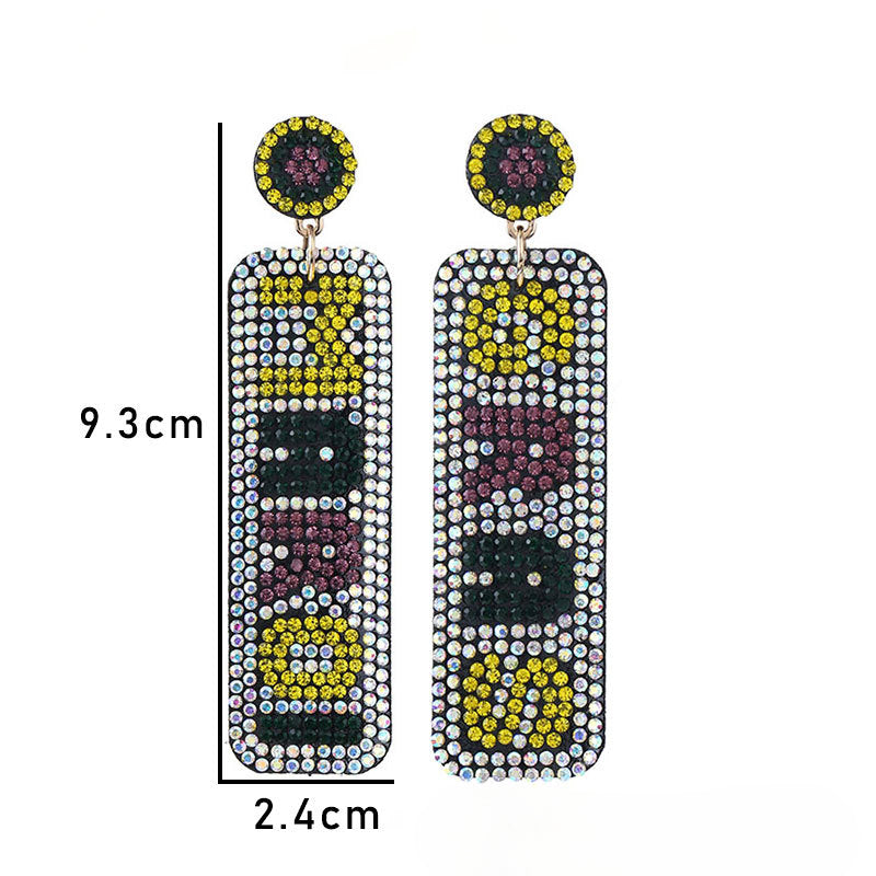 Wholesale Music Carnival Earrings Super Flash Set Rhinestone Exaggerated Hand Earrings