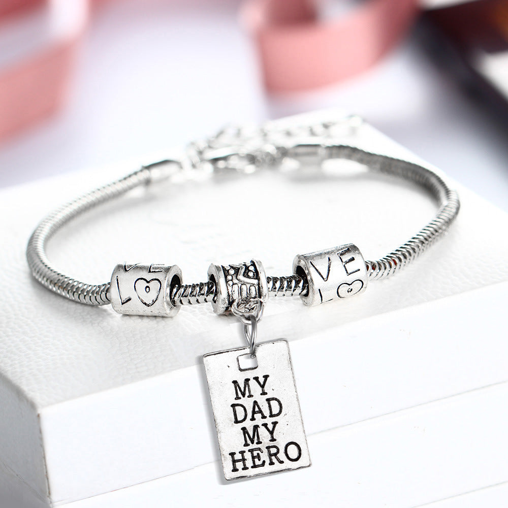 Brazalete de letras de aleación de aleación de afecto de la familia mayorista