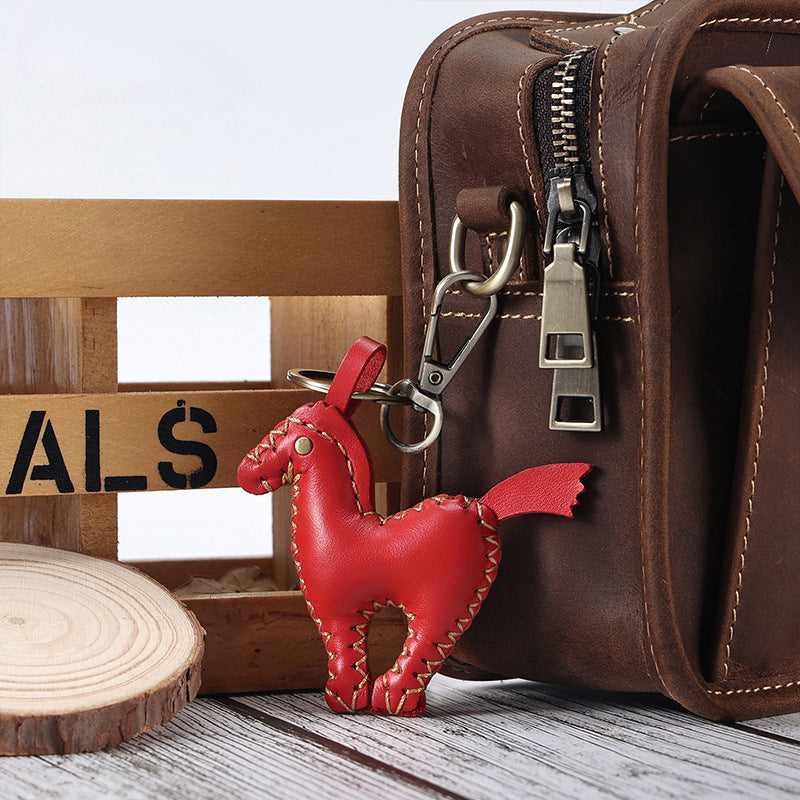 Wholesale Cute Pony Leather Keychain