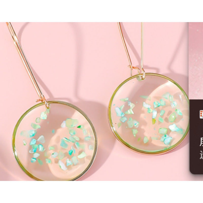 Wholesale Resin Dripping Retro Natural Dried Flower Earrings