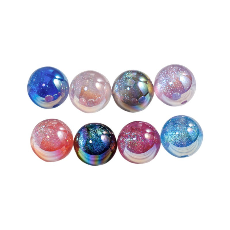 Wholesale 50pcs/1pack Mermaid Cat Eye Through Hole Starry Sky Dyeing DIY Handmade Beads