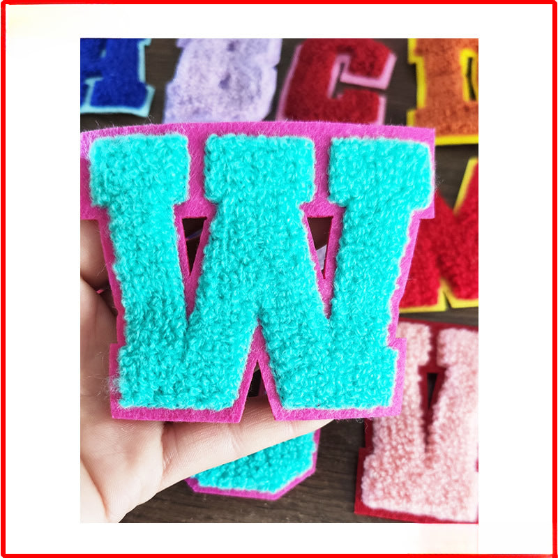 Wholesale 10pcs English Letter Cloth Stickers, Colored Towels, Embroidered Clothing Accessories, Patch Stickers FS