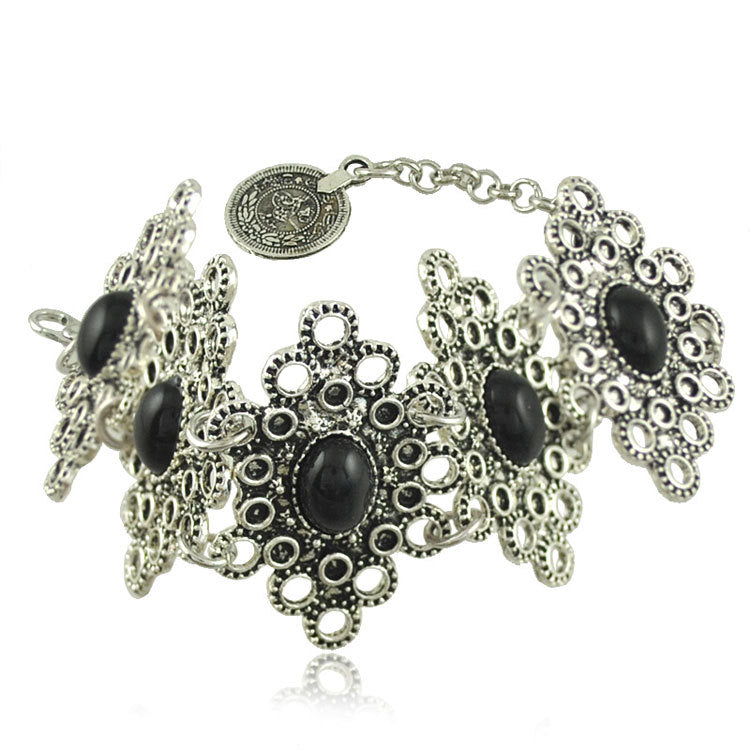 Wholesale Vintage Antique Silver Coin Tassel Bracelet