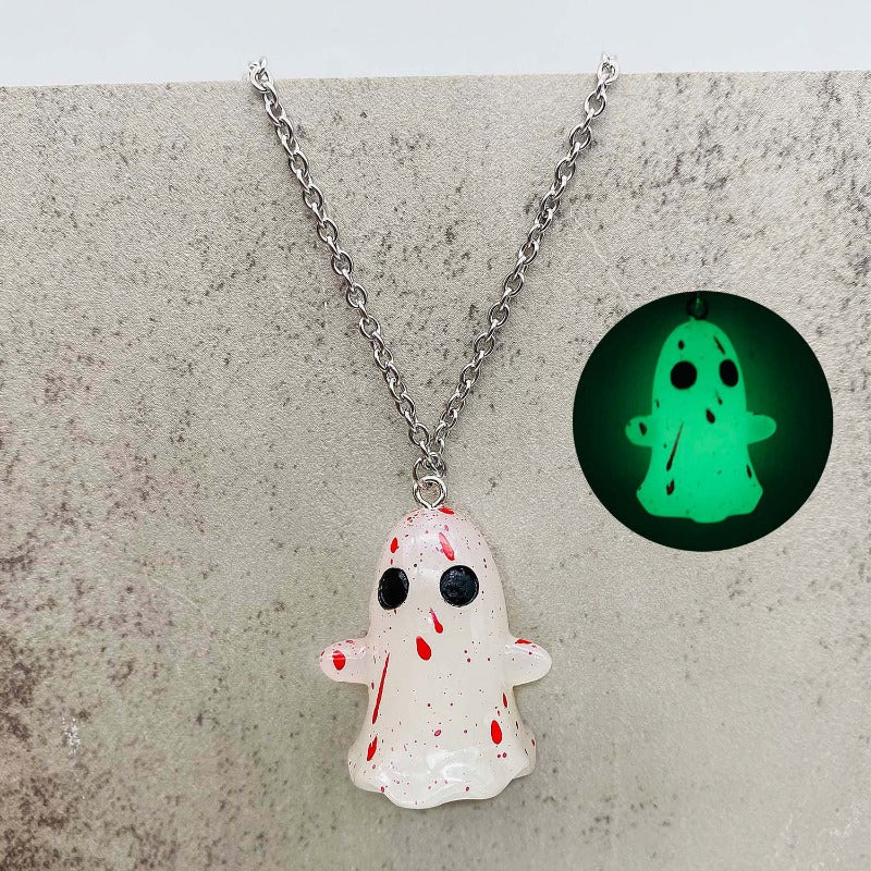 Wholesale 3D Night Light Ghost Pumpkin Corn Candy Halloween Earrings