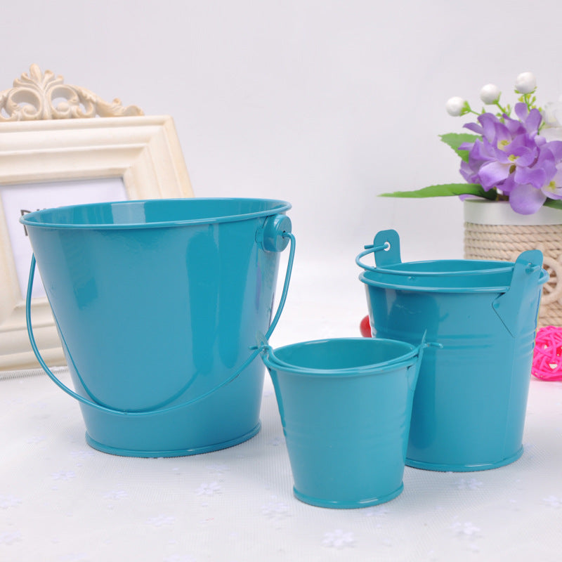 Wholesale Home Decoration Metal Crafts Mini Iron Bucket Ornaments