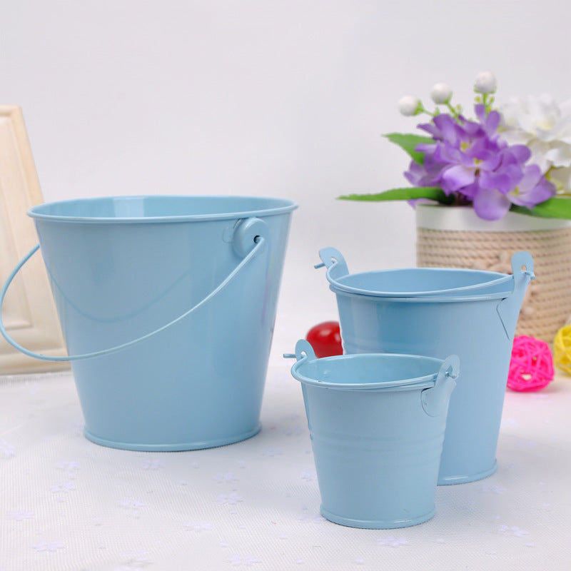 Wholesale Home Decoration Metal Crafts Mini Iron Bucket Ornaments
